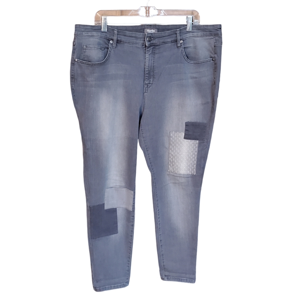 Matha Stewart patchwork skinny jeans